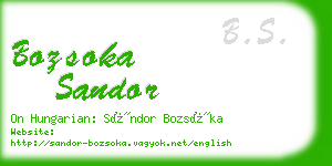 bozsoka sandor business card